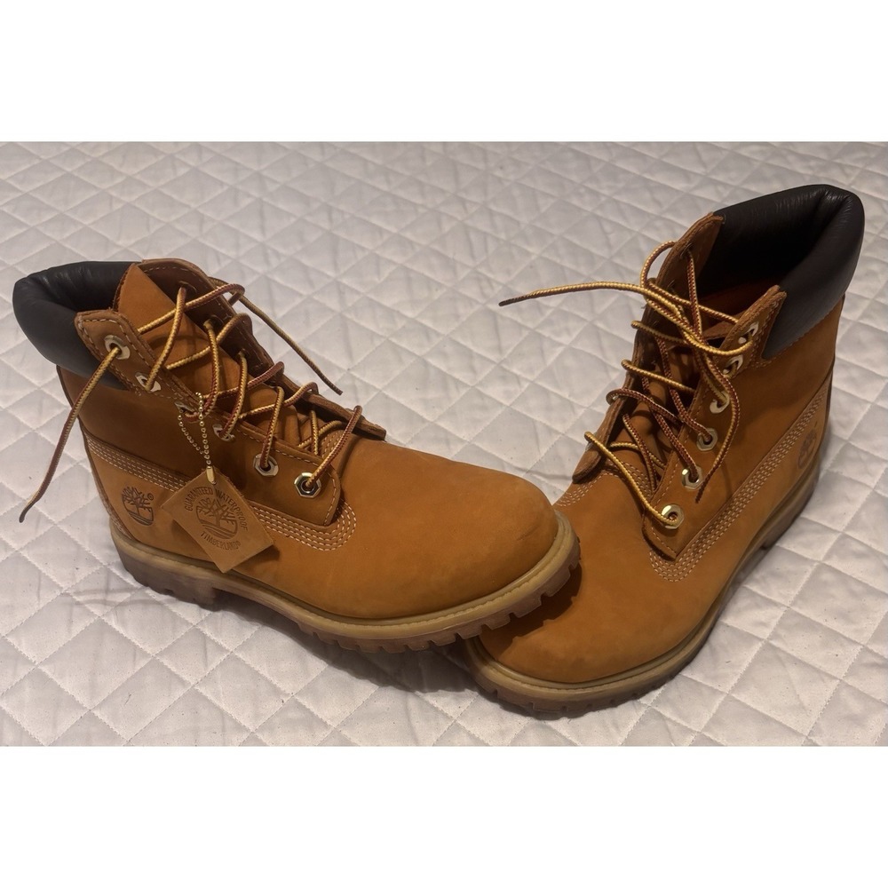 Timberland Premium 6 Inch Women's 7 Wide Waterproof Boots Wheat Nubuck Leather
